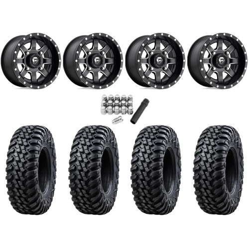Tusk Terrabite 30x10-15 Radial Tires on Fuel Maverick Matte Black Milled Wheels