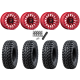Tusk Terrabite 28x10-15 Radial Tires on Fuel Rincon Candy Red Beadlock Wheels Tusk Terrabite 28x10-15 Radial Tires on Fuel Rincon Candy Red Beadlock Wheels