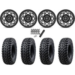 Tusk Terrabite 28x10-15 Radial Tires on Fuel Unit Matte Gunmetal Wheels