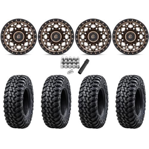 Tusk Terrabite 30x10-15 Radial Tires on Fuel Unit Matte Bronze Wheels