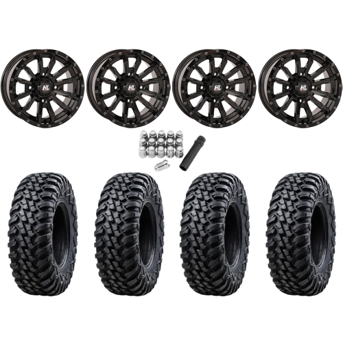 Tusk Terrabite 30x10-14 Radial Tires on HL21 Gloss Black Wheels