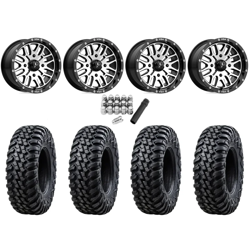 Tusk Terrabite 33x10-15 Radial Tires on MSA M38 Brute Wheels, complete kit