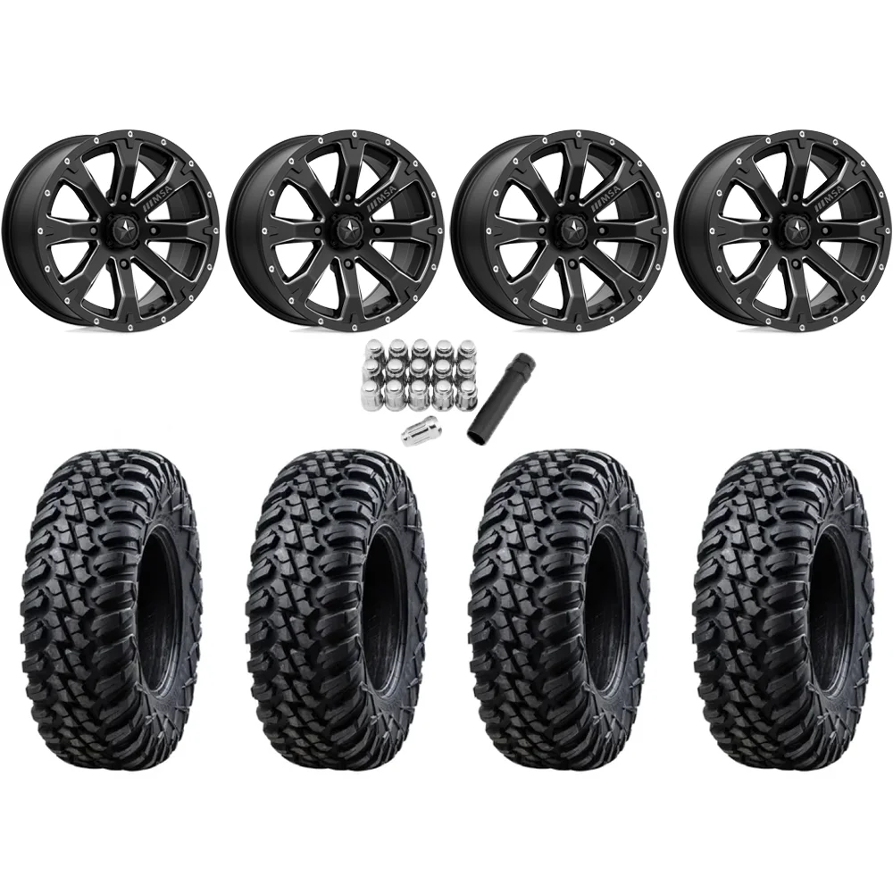 Tusk Terrabite 31x10-14 Radial Tires on MSA M42 Bounty Wheels, complete kit
