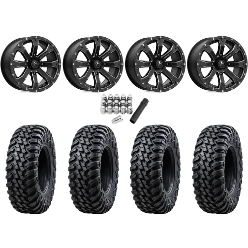 Tusk Terrabite 33x10-15 Radial Tires on MSA M42 Bounty Satin Black ...