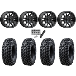 Tusk Terrabite 28x10-15 Radial Tires on MSA M43 Fang Titanium Tint Wheels