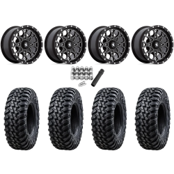 Tusk Terrabite 30x10-14 Radial Tires on MSA M45 Portal Gloss Black Milled Wheels