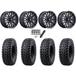 Tusk Terrabite 35x10.5-15 Radial Tires on MSA M49 Creed Matte Black & Machined Wheels