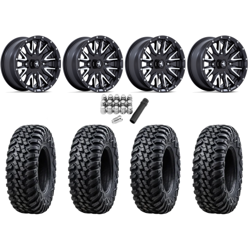 Tusk Terrabite 35x10.5-15 Radial Tires on MSA M49 Creed Matte Black & Machined Wheels