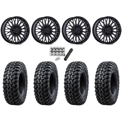 Tusk Terrabite 28x10-15 Radial Tires on MSA M50 Clubber Gloss Black Wheels
