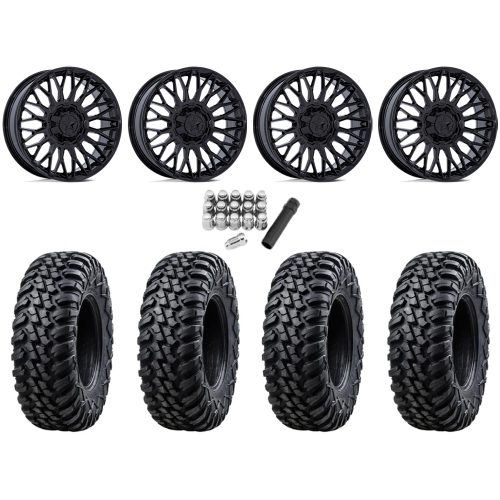 Tusk Terrabite 28x10-15 Radial Tires on MSA M50 Clubber Gloss Black Wheels