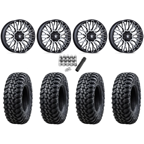 Tusk Terrabite 28x10-15 Radial Tires on MSA M50 Clubber Machined Wheels