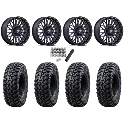 Tusk Terrabite 28x10-15 Radial Tires on MSA M50 Clubber Matte Black DDT Wheels