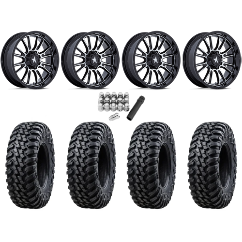 Tusk Terrabite 28x10-15 Radial Tires on MSA M51 Thunderlips Machined Wheels
