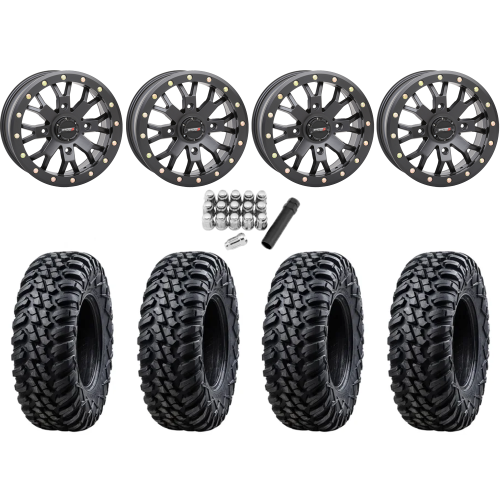 Tusk Terrabite 32x10-14 Radial Tires on ST-3 Matte Black Wheels