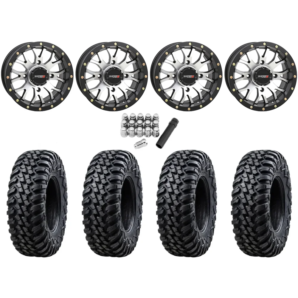 Tusk Terrabite 30x10-14 Radial Tires on ST-3 Machined Wheels, complete kit