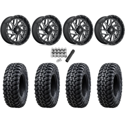 Tusk Terrabite 32x10-16 Radial Tires on Fuel Triton Gloss Black Milled Wheels