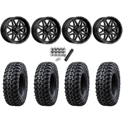 Tusk Terrabite 32x10-16 Radial Tires on MSA M26 Vibe Gloss Black Milled Wheels