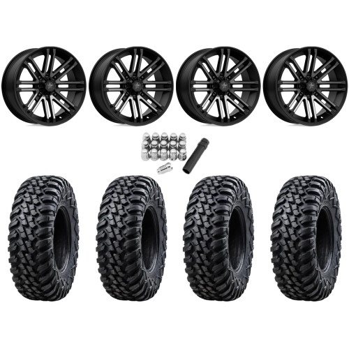 Tusk Terrabite 32x10-16 Radial Tires on MSA M40 Rogue Titanium Tint Wheels