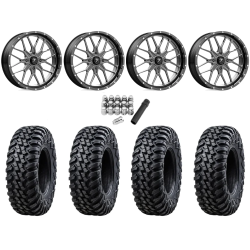 Tusk Terrabite 32x10-16 Radial Tires on MSA M45 Portal Gloss Black Milled Wheels