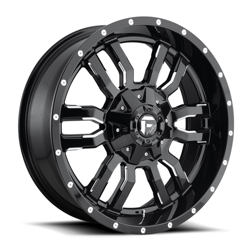 Fuel Off-Road SLEDGE D595 Gloss Black & Milled 20x7 Wheel/Rim Fuel Off-Road SLEDGE D595 Gloss Black & Milled 20x7 Wheel/Rim