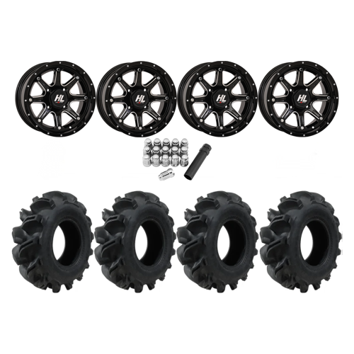 Interco Vampire EDL 30x9-14 Tires on HL4 Gloss Black Wheels