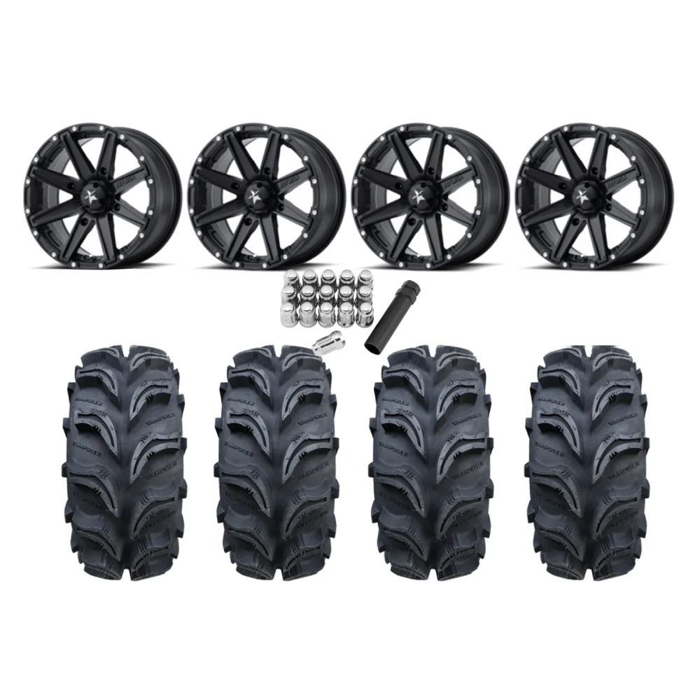 Interco Vampire 2 25x8-12 & 25x10-12 Tires on MSA M33 Clutch Wheels, complete kit