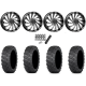 ITP Versa Cross V3 Tires 28x10-18 on MSA M46 Blade Gloss Black Milled Wheels