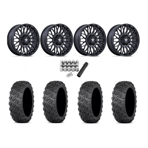 ITP Versa Cross V3 Tires 33x10-20 on MSA M50 Clubber Matte Black DDT Wheels