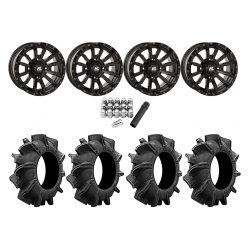 Assassinator Mud Tires 29.5x8-14 on HL21 Gloss Black Wheels