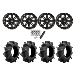 Assassinator Mud Tires 29.5x8-14 on HL22 Gloss Black Wheels
