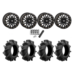 Assassinator Mud Tires 32x8-14 on HL23 Matte Black Beadlock Wheels