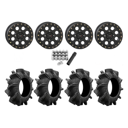 Assassinator Mud Tires 29.5x8-14 on SB-7 Matte Black Beadlock Wheels