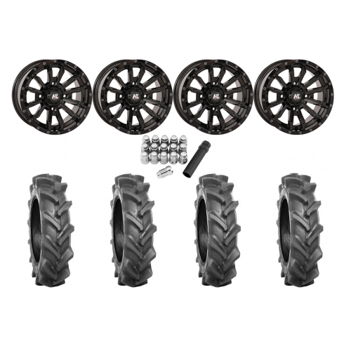 BKT AT 171 28x9-14 Tires on HL21 Gloss Black Wheels