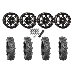 BKT AT 171 28x9-14 Tires on HL22 Gloss Black Wheels