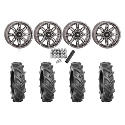 BKT AT 171 28x9-14 Tires on HL22 Gunmetal Grey Wheels BKT AT 171 28x9-14 Tires on HL22 Gunmetal Grey Wheels