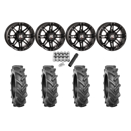 BKT AT 171 28x9-14 Tires on HL3 Gloss Black Wheels BKT AT 171 28x9-14 Tires on HL3 Gloss Black Wheels