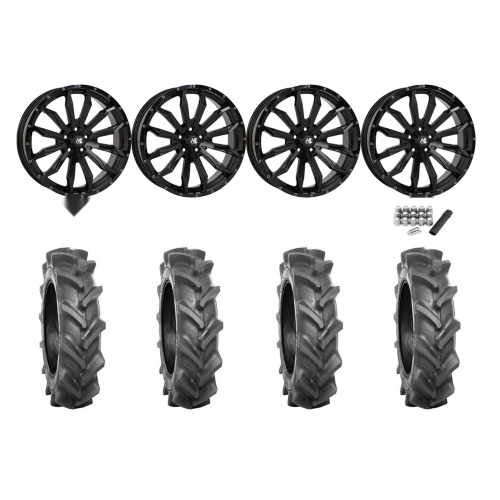 BKT AT 171 35x9-22 Tires on HL21 Gloss Black Wheels