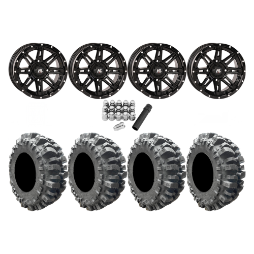 Interco Bogger 27x10-14 Tires on HL22 Gloss Black Wheels