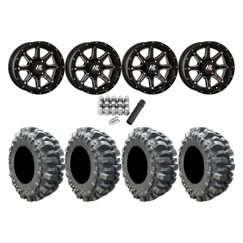 Interco Bogger 30x10-14 Tires on HL4 Gloss Black Wheels