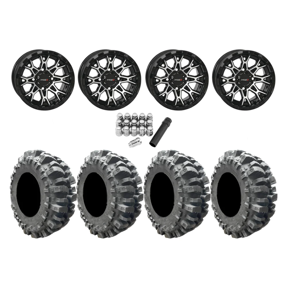 Interco Bogger 31x9.5-14 Tires on ST-6 Machined Wheels, complete kit