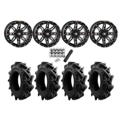 EFX Motohavok 31x8.5-14 Tires on HL22 Gloss Black and Machined Wheels