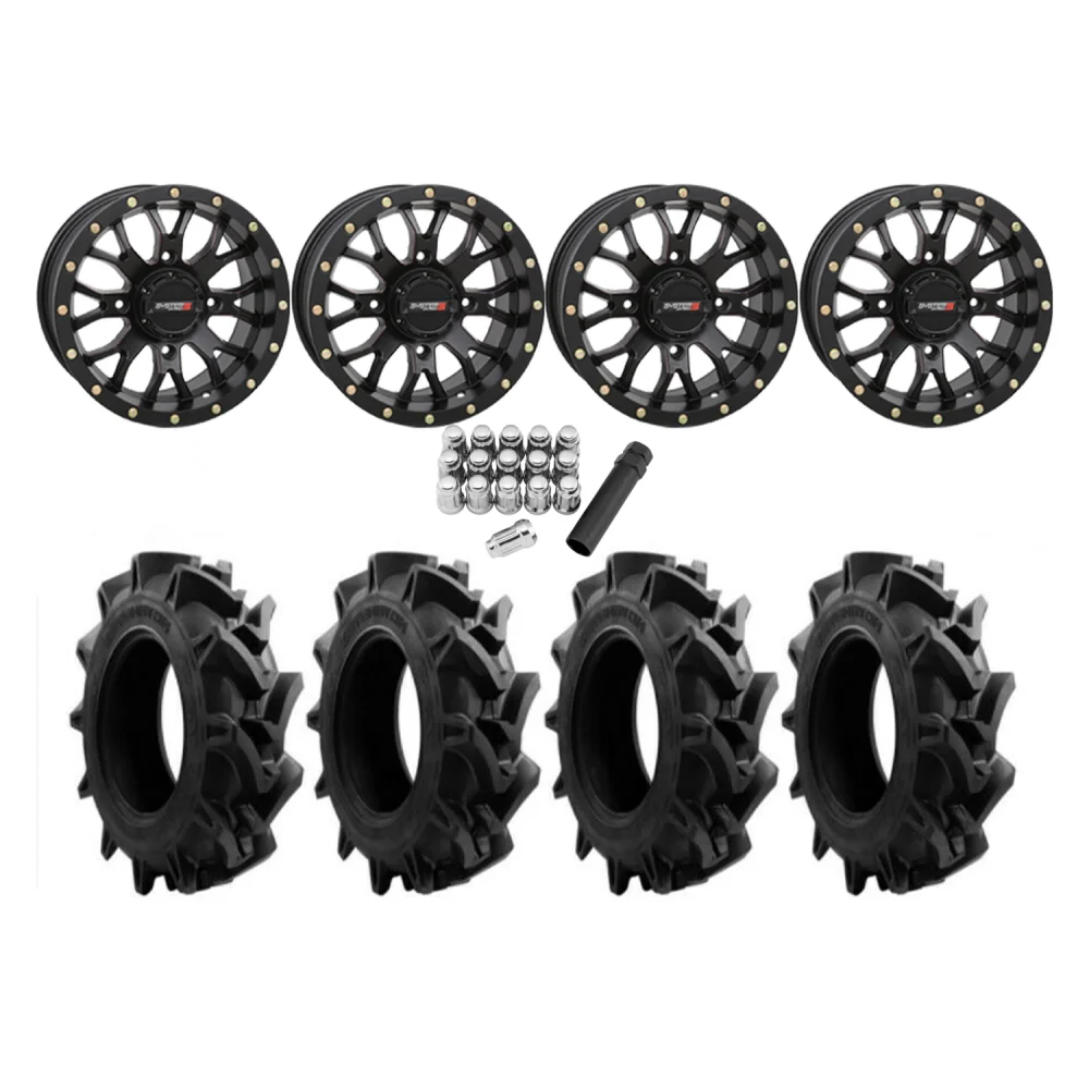 EFX Motohavok 31x8.5-14 Tires on ST-3 Matte Black Wheels, complete kit