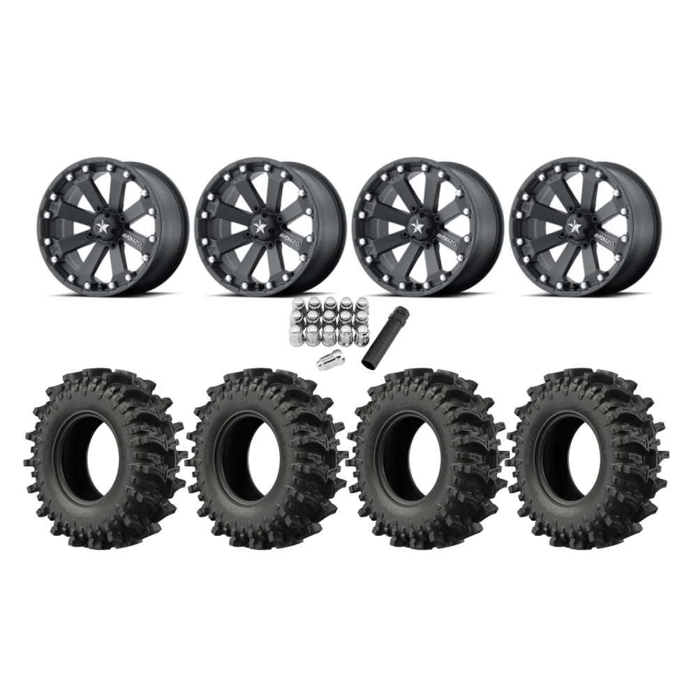 EFX MotoSlayer 30x9.5-16 Tires on MSA M20 Kore Wheels, complete kit
