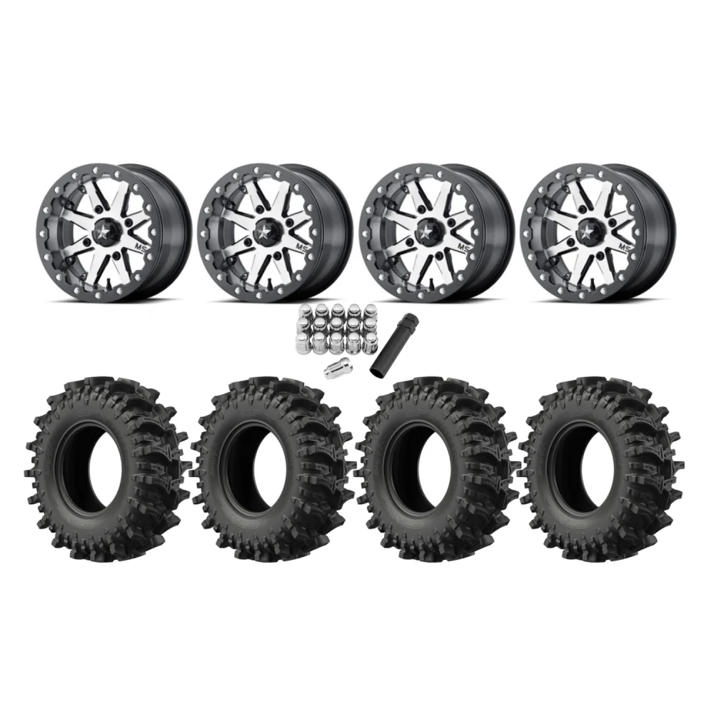 EFX MotoSlayer 30x9.5-16 Tires on MSA M21 Lok Beadlock Wheels, complete kit