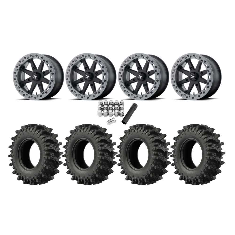 EFX MotoSlayer 30x9.5-16 Tires on MSA M31 Lok2 Beadlock Wheels, complete kit