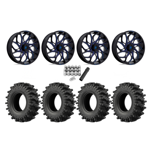 EFX MotoSlayer 33x9.5-20 Tires on Fuel Runner Candy Blue Wheels