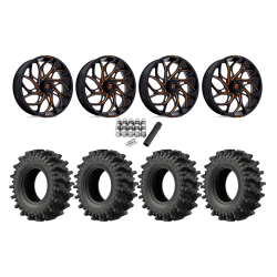 EFX MotoSlayer 32x9.5-18 Tires on Fuel Runner Candy Orange Wheels EFX MotoSlayer 32x9.5-18 Tires on Fuel Runner Candy Orange Wheels