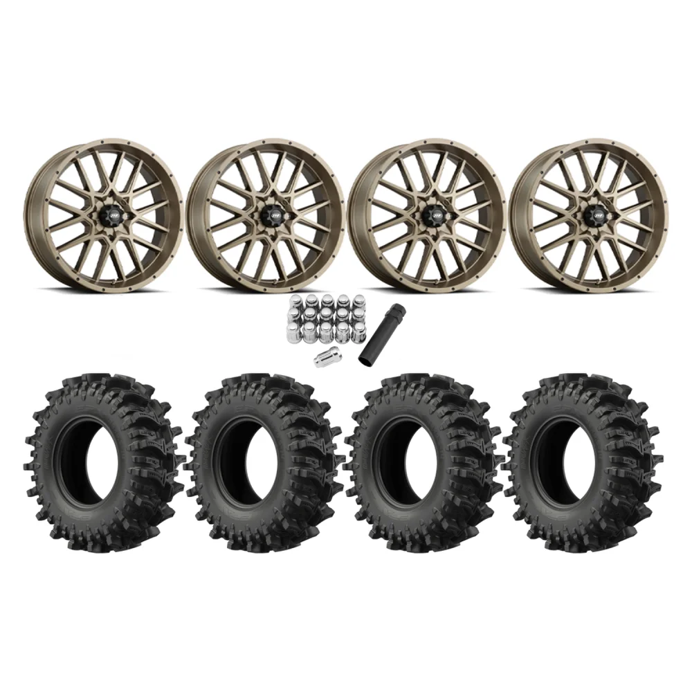 EFX MotoSlayer 32x9.5-18 Tires on ITP Hurricane Bronze Wheels, complete kit