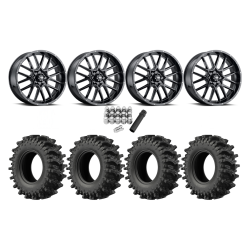 EFX MotoSlayer 32x9.5-18 Tires on ITP Hurricane Gloss Black Wheels