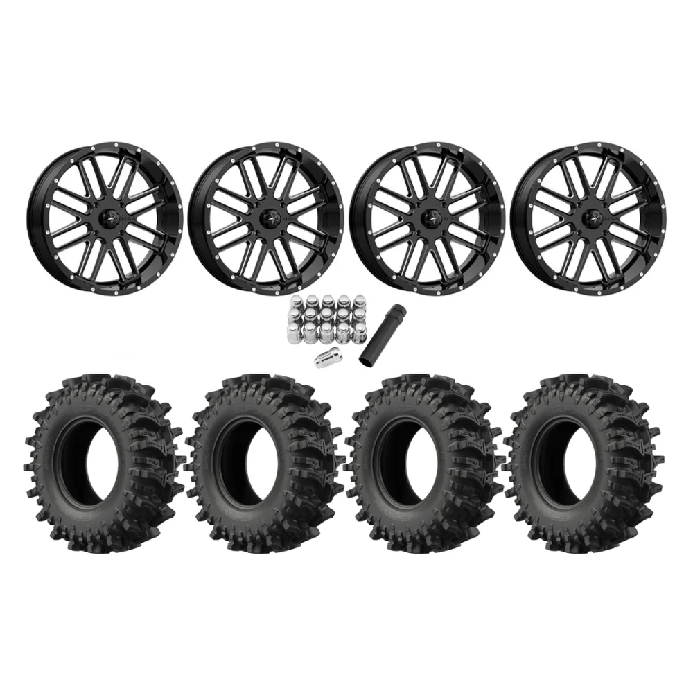 EFX MotoSlayer 33x9.5-20 Tires on MSA M35 Bandit Wheels, complete kit